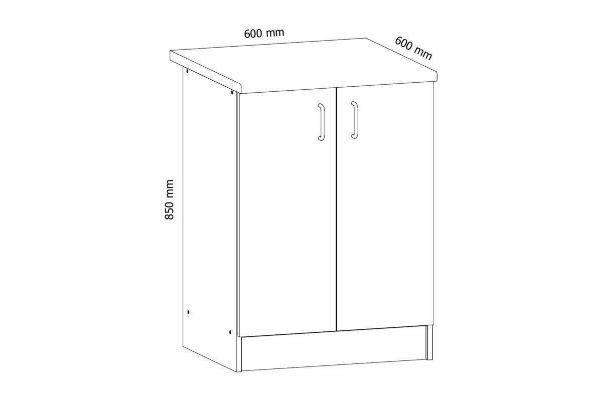 UNTERSCHRANK D60 – Sycylia Weiß – Weiß / Creme - Creme/Weiß, Holzwerkstoff (60/82/47cm) - ROYAL24_MARKT