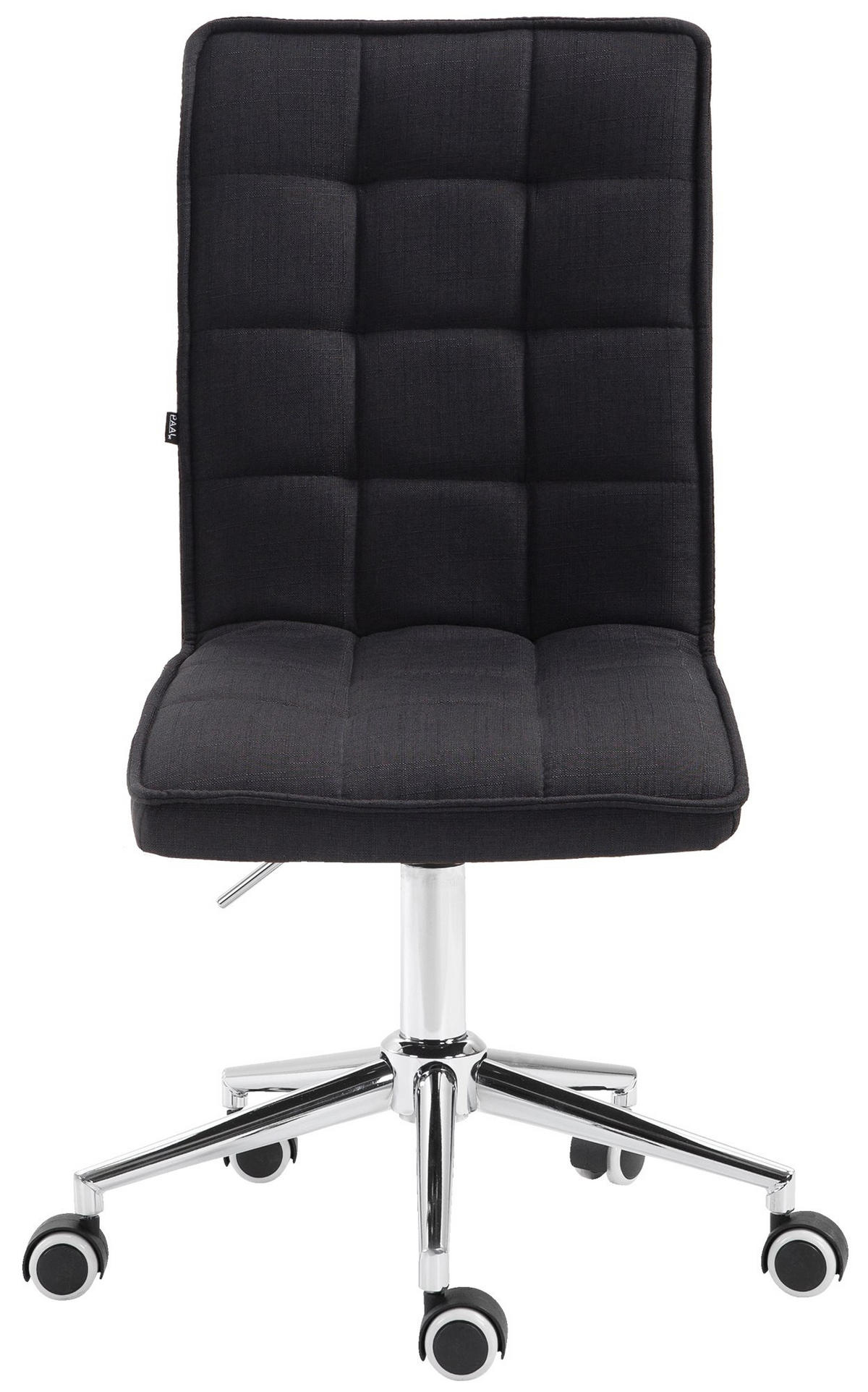 DREHSTUHL Stoff schwarz - Chromfarben/Schwarz, Textil/Metall (43/90/61cm) - CLP