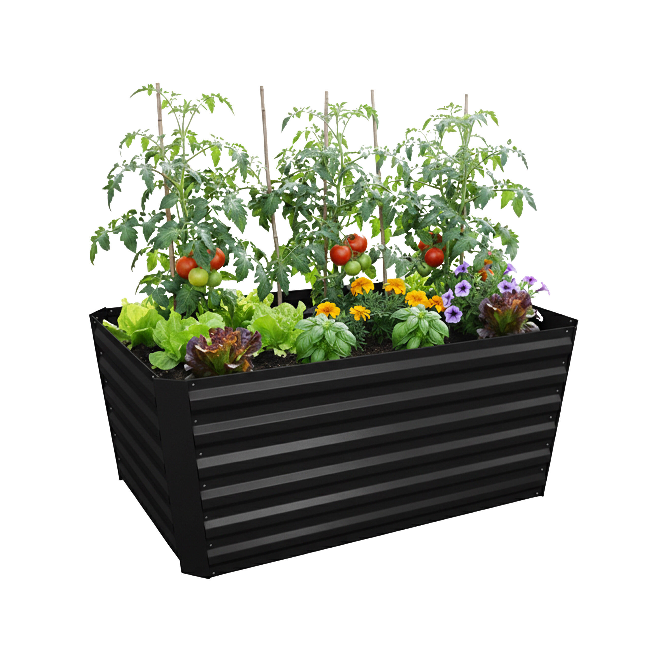 HOCHBEET - Schwarz, Metall (57/60/57cm) - Relaxdays