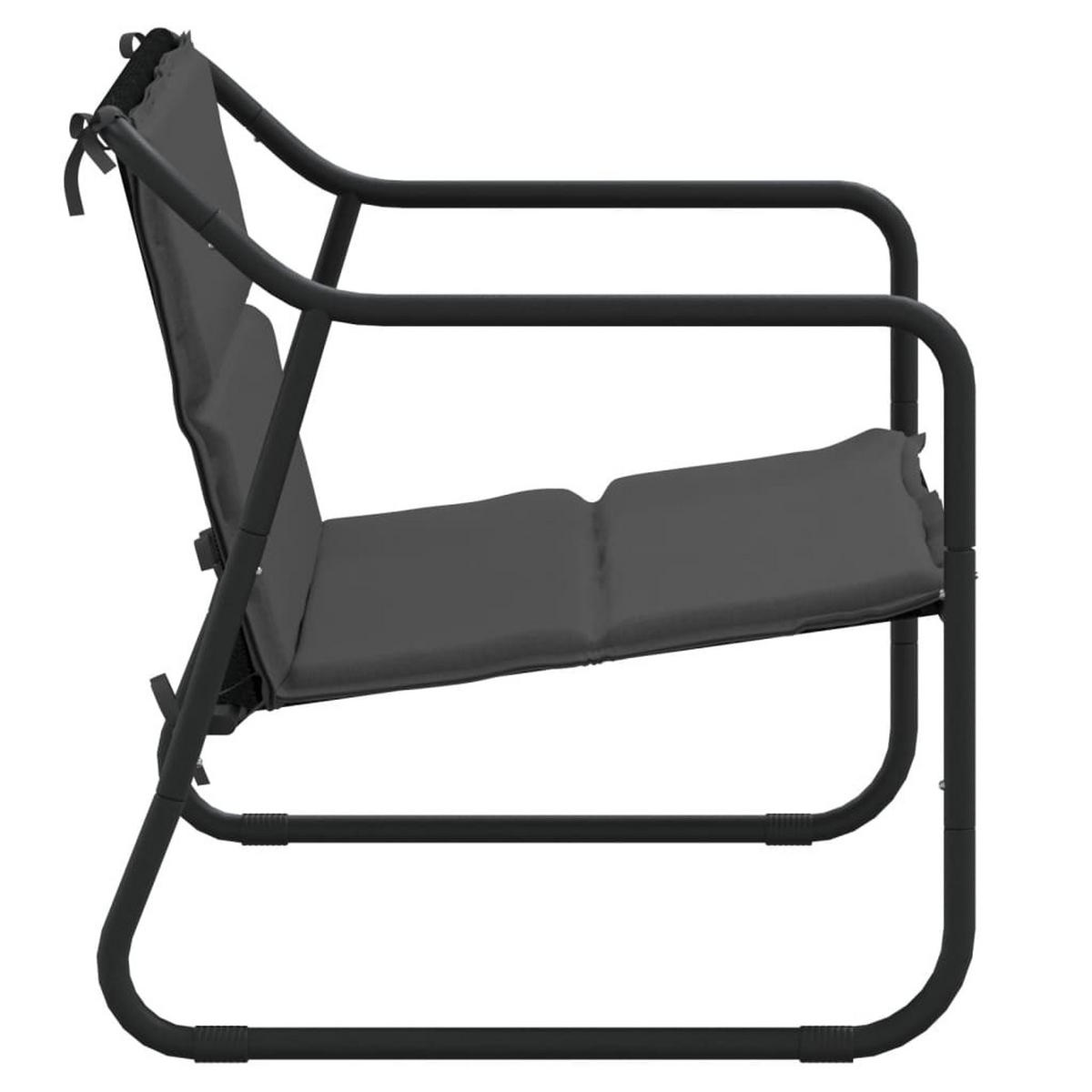 2-SITZER Gartenbank mit Kissen Anthrazit Stahl - Anthrazit, Metall (110/74/70cm) - furnicato