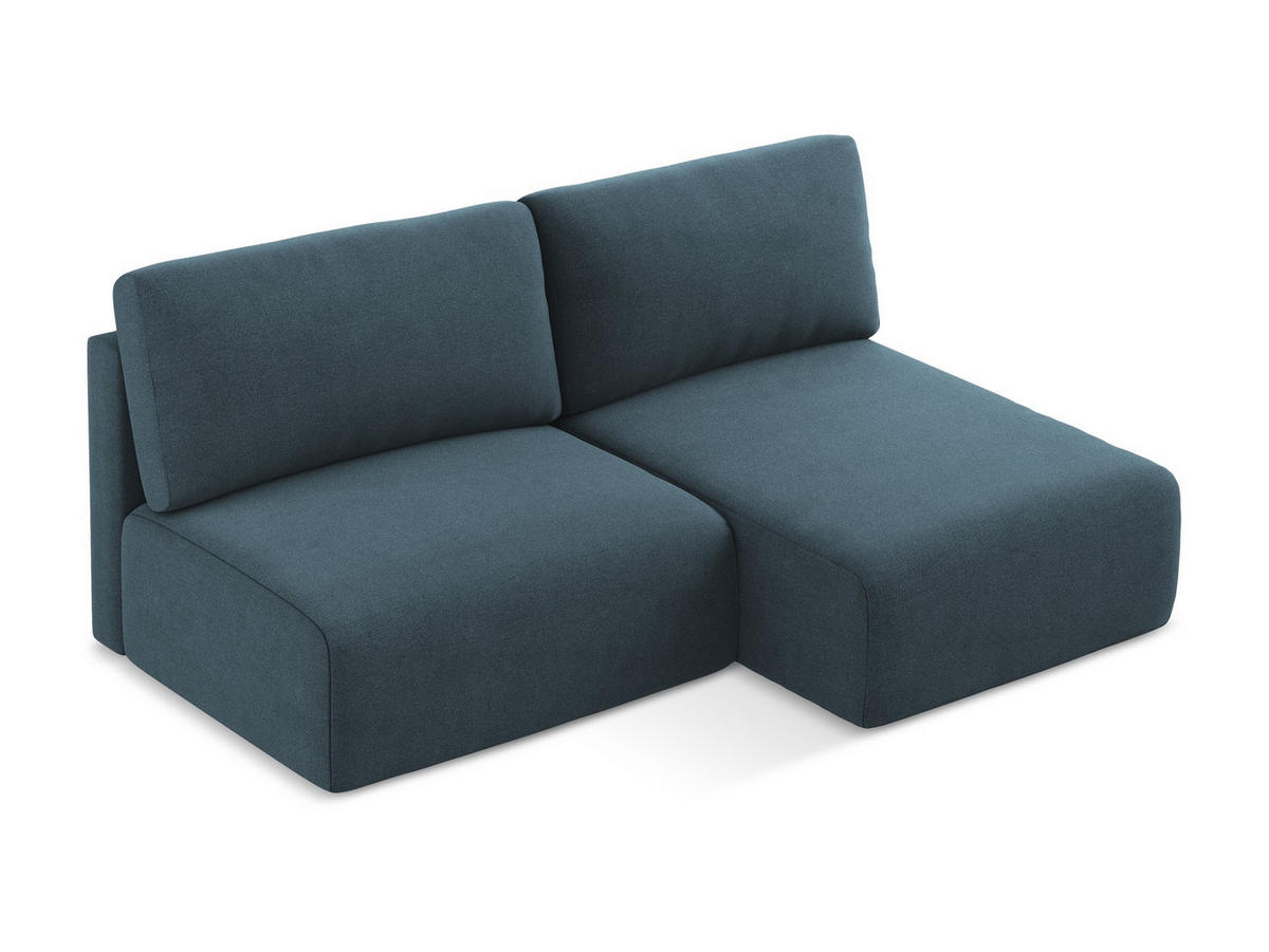 ECKSOFA mit Schlaffunktion rechts Strukturstoff Stoff Blau - Blau/Pink, Kunststoff/Textil (210/149cm) - Makamii