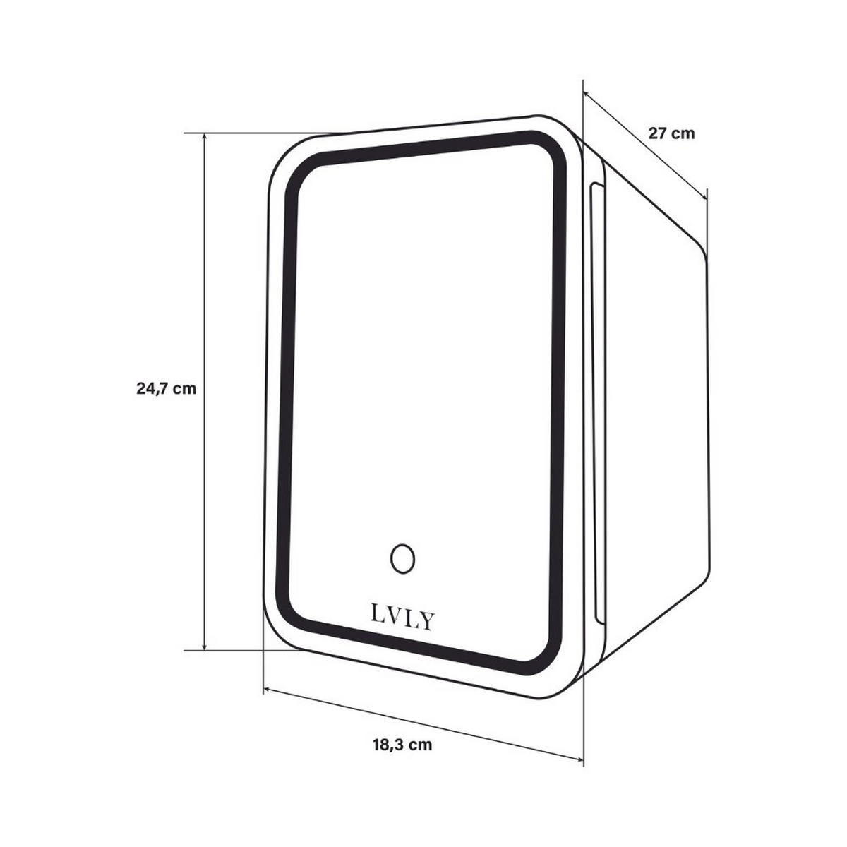 KOSMETIKKÜHLSCHRANK LVLY - Weiß, Kunststoff/Metall (18.3/27/24.7cm) - Home Deluxe