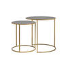 BEISTELLTISCH Duarte Gold Ø50/52 cm 2er-Set - Goldfarben/Grau, Metall (50/50/52cm) - Light & Living