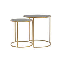 BEISTELLTISCH Duarte Gold Ø50/52 cm 2er-Set - Goldfarben/Grau, Metall (50/50/52cm) - Light & Living