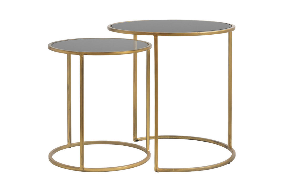 BEISTELLTISCH Duarte Gold Ø50/52 cm 2er-Set - Goldfarben/Grau, Metall (50/50/52cm) - Light & Living
