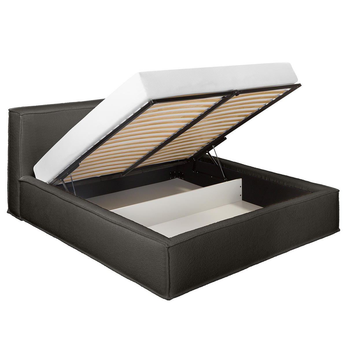 POLSTERBETT - Anthrazit, Textil (220/200cm) - home24