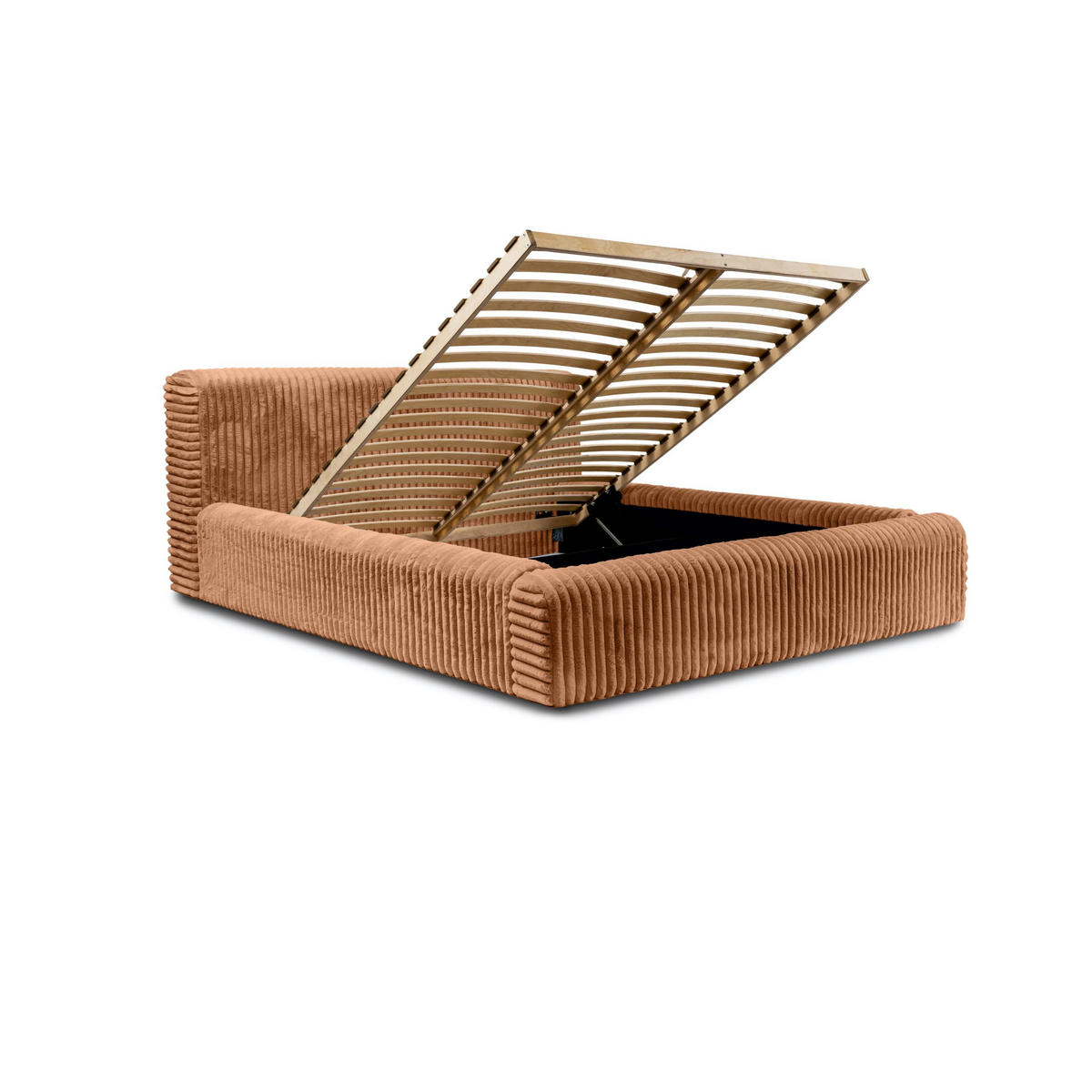 POLSTERBETT aus Strickmaterial Kostar 180x200 cm, Braun - Braun, Textil (180/200cm) - Fedve