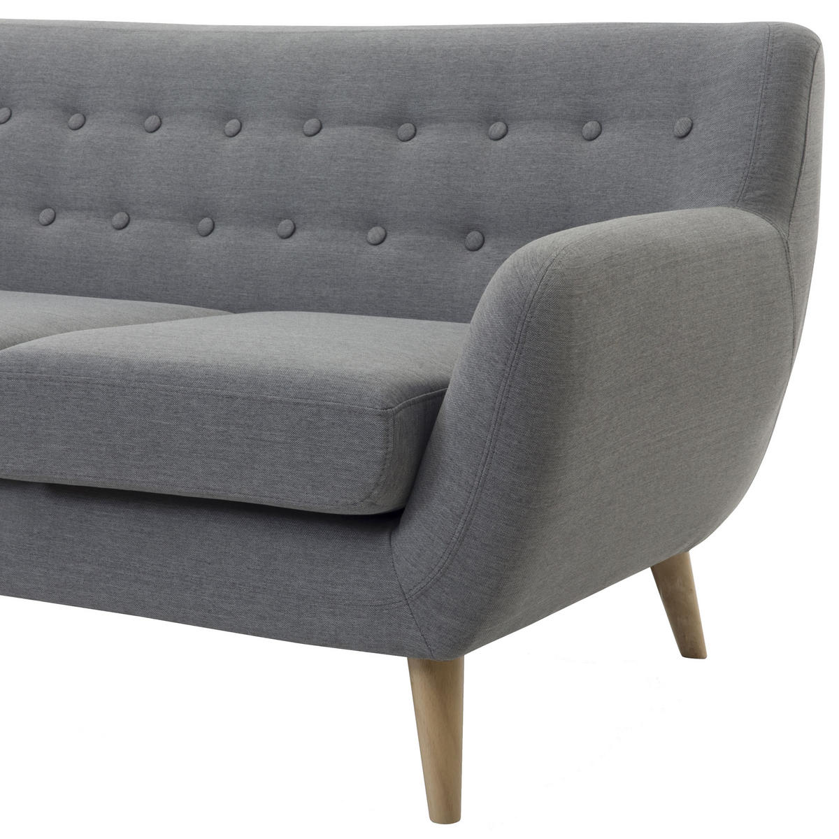 3-SITZER-SOFA hellgrau/hellbraun Motala - Hellbraun/Grau, Textil (182/76/83cm) - Beliani