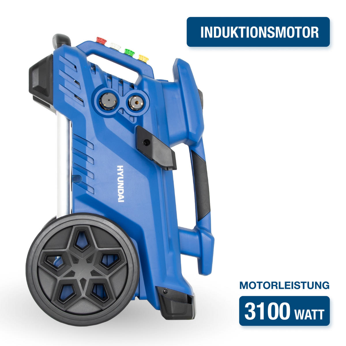 ELEKTRO-HOCHDRUCKREINIGER HPW3100IE (3100W, 190bar, 660 l/h, Induktionsmotor, Blau) - Blau, Kunststoff (33/93/33cm) - HYUNDAI