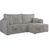 ECKSCHLAFSOFA MESTO L Hellgrau Cord - rechts - Hellgrau/Schwarz, Kunststoff/Textil (147/227cm) - MKS