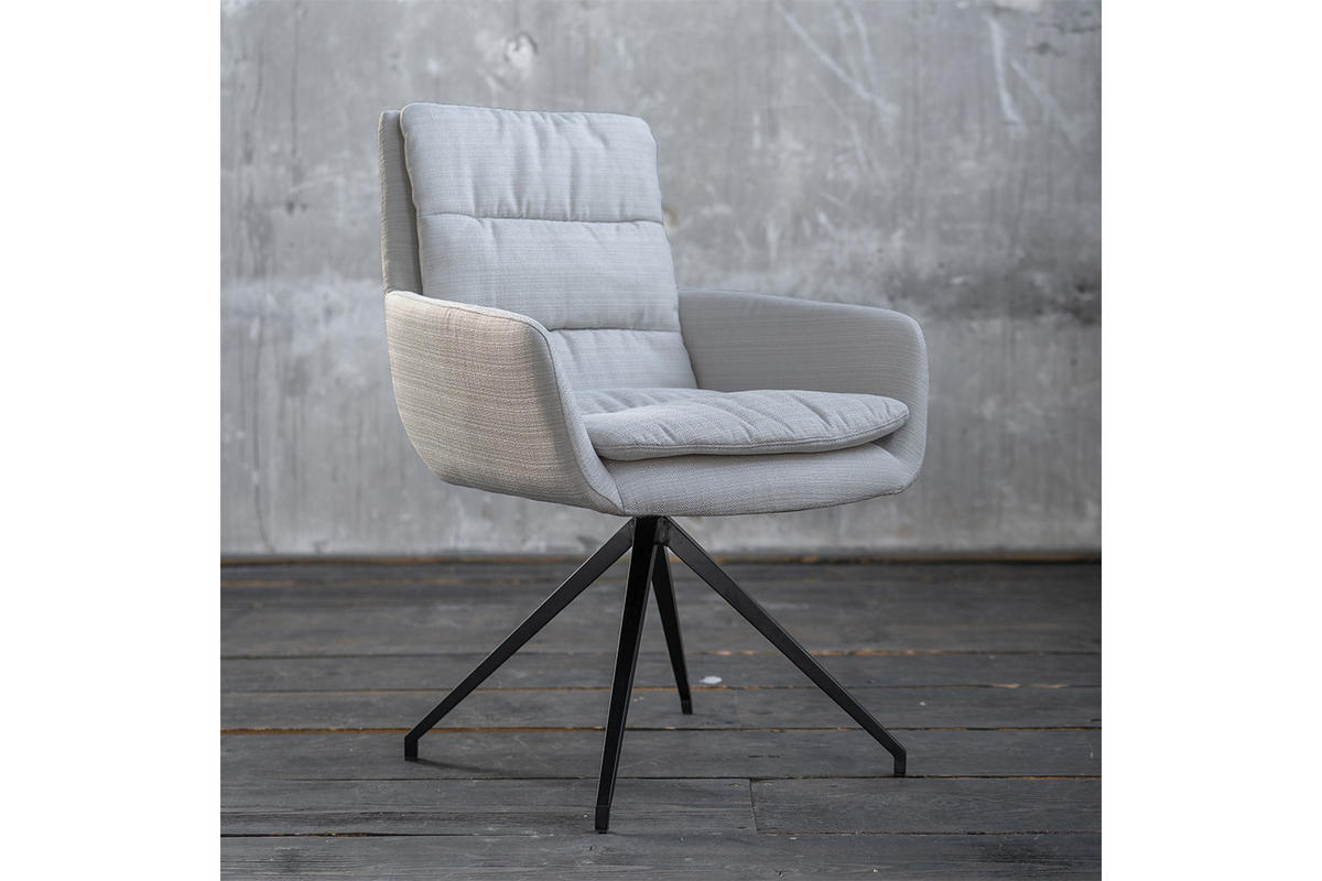 DREHSTUHL VINCE Hellgrau Webstoff - Hellgrau, Textil (58/90/52cm) - KAWOLA