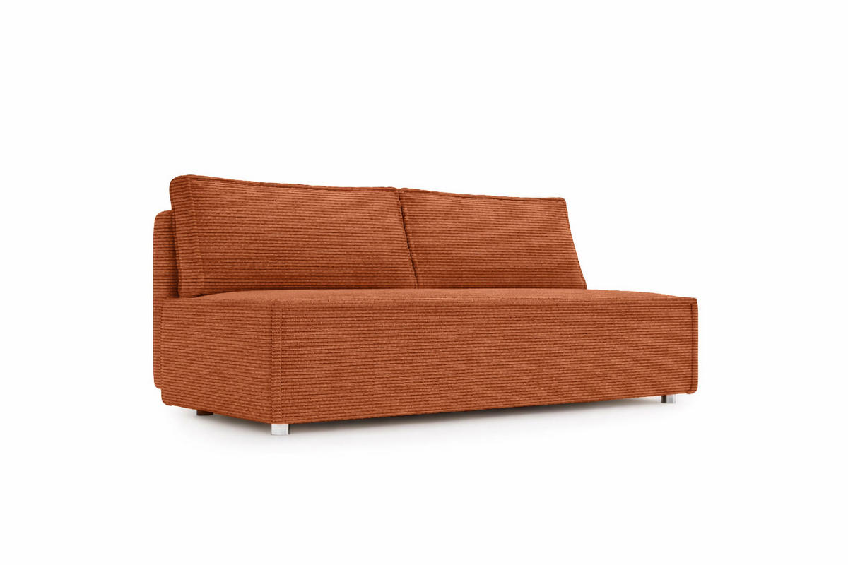 SCHLAFSOFA Mit Bettkasten DUO, Stoff Poso, Kupfer - Orange, Holz (198/89/90cm) - Kaiser Möbel