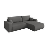 ROHOVÁ SEDAČKA s funkcí spaní, otoman vpravo BERY-L 276x193x88 šedá bouclé - šedá/černá, kompozitní dřevo/textil (276/193cm) - ALTDECOR