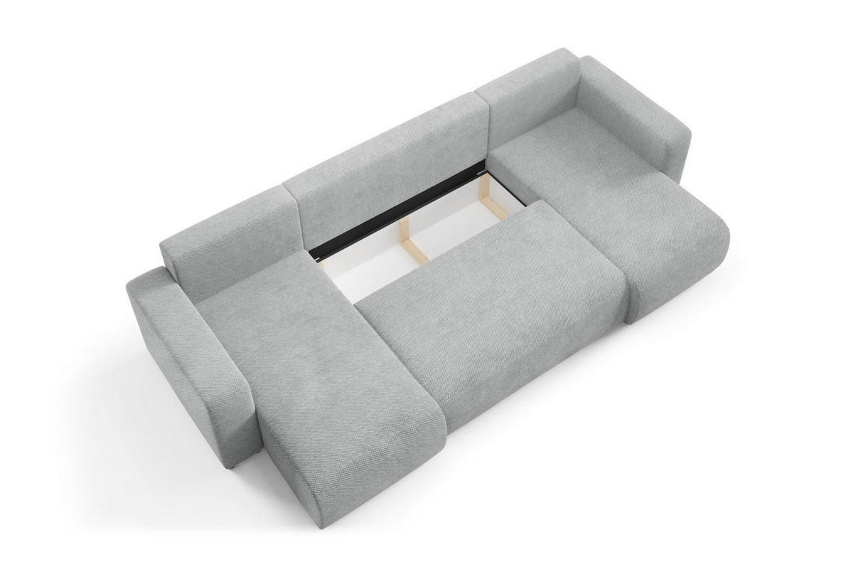 WOHNLANDSCHAFT mit Schlaffunktion Grau - Grau, Textil (318/88/145cm) - Furnisell