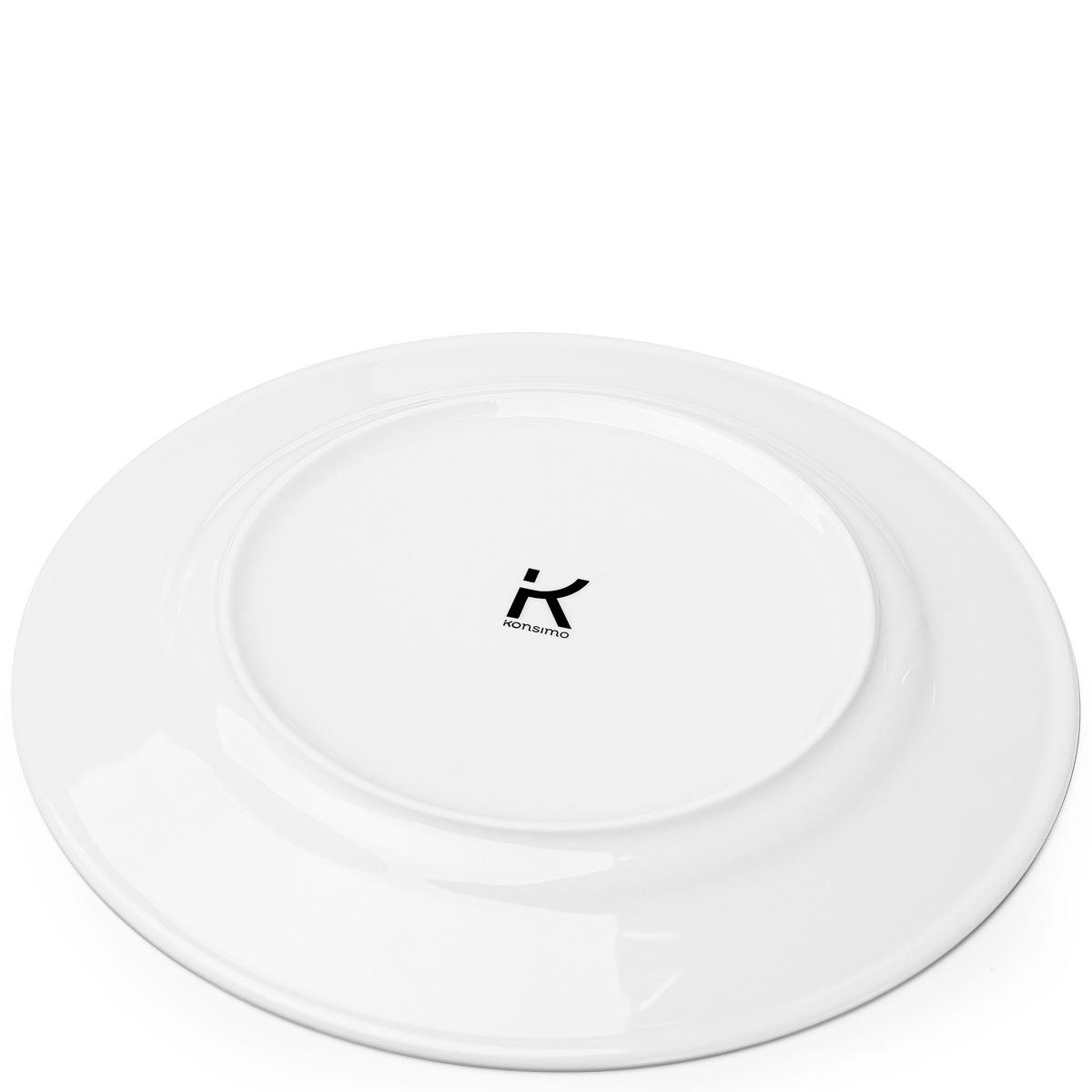 SPEISETELLER-SET MUSCARI 6-tlg, Porzellan - Platinfarben, Keramik (27cm) - KONSIMO®
