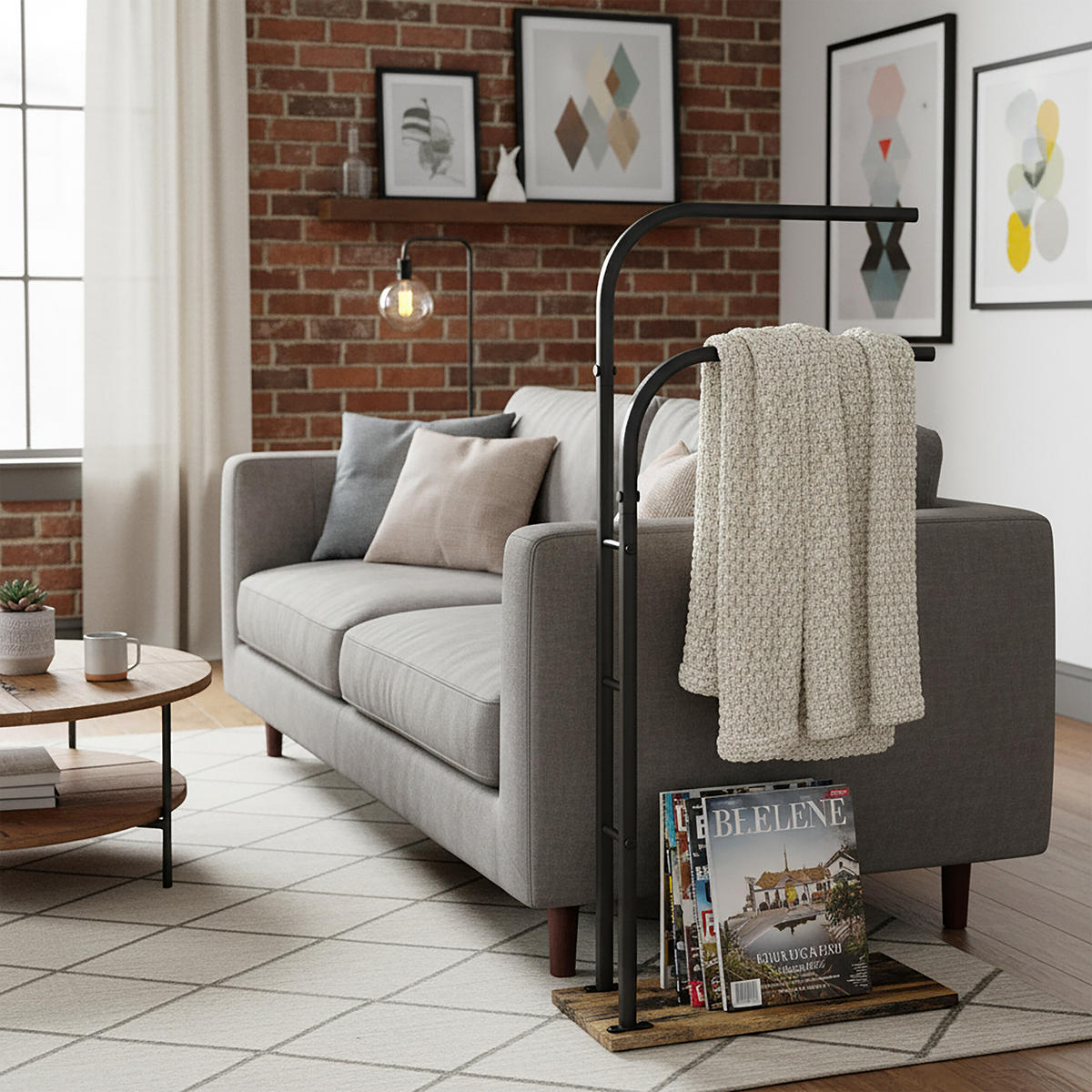 HANDTUCHSTÄNDER - Schwarz, Holzwerkstoff/Textil (40/80.5/24cm) - Relaxdays