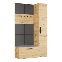 GARDEROBENSCHRANK MODULO 120,6/204/40 cm Modern Garderobe-Set Eiche Artisan - Eiche Artisan/Grau, Holzwerkstoff (120.6/204/40cm) - MASSENO