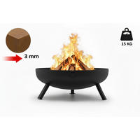 FEUERSCHALE BOMBE Schwarz Ø 64,5 cm 15 kg aus Stahl 3 mm pulverbeschichtet - Schwarz, Metall (64.5/30/64.5cm) - The Favilla