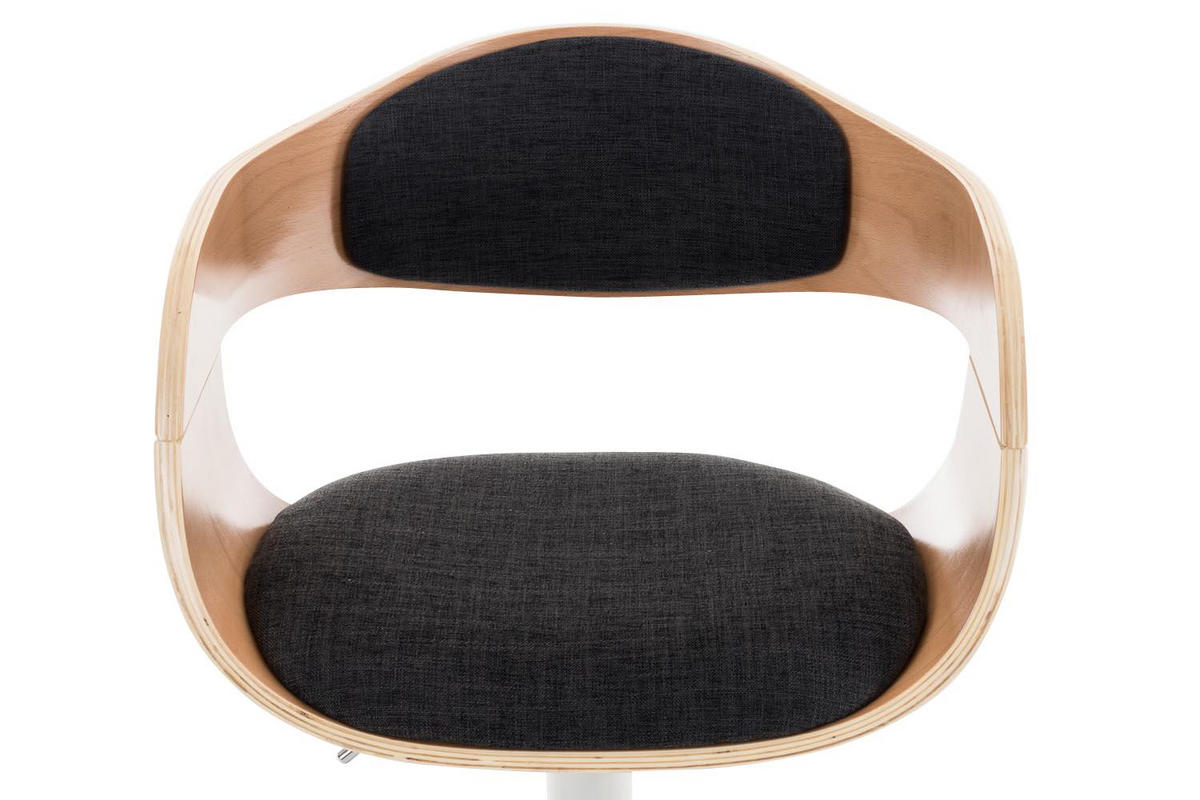 BARHOCKER Stoff natura/dunkelgrau - Eukalyptusholzfarben/Dunkelgrau, Textil/Metall (50/88/48cm) - CLP