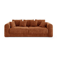 SCHLAFSOFA mit Stauraum in Nussbaum RIO Köpergewebe Terrakotta 250cm - Dunkelorange/Terracotta, Textil (250/90/95cm) - Sia Home