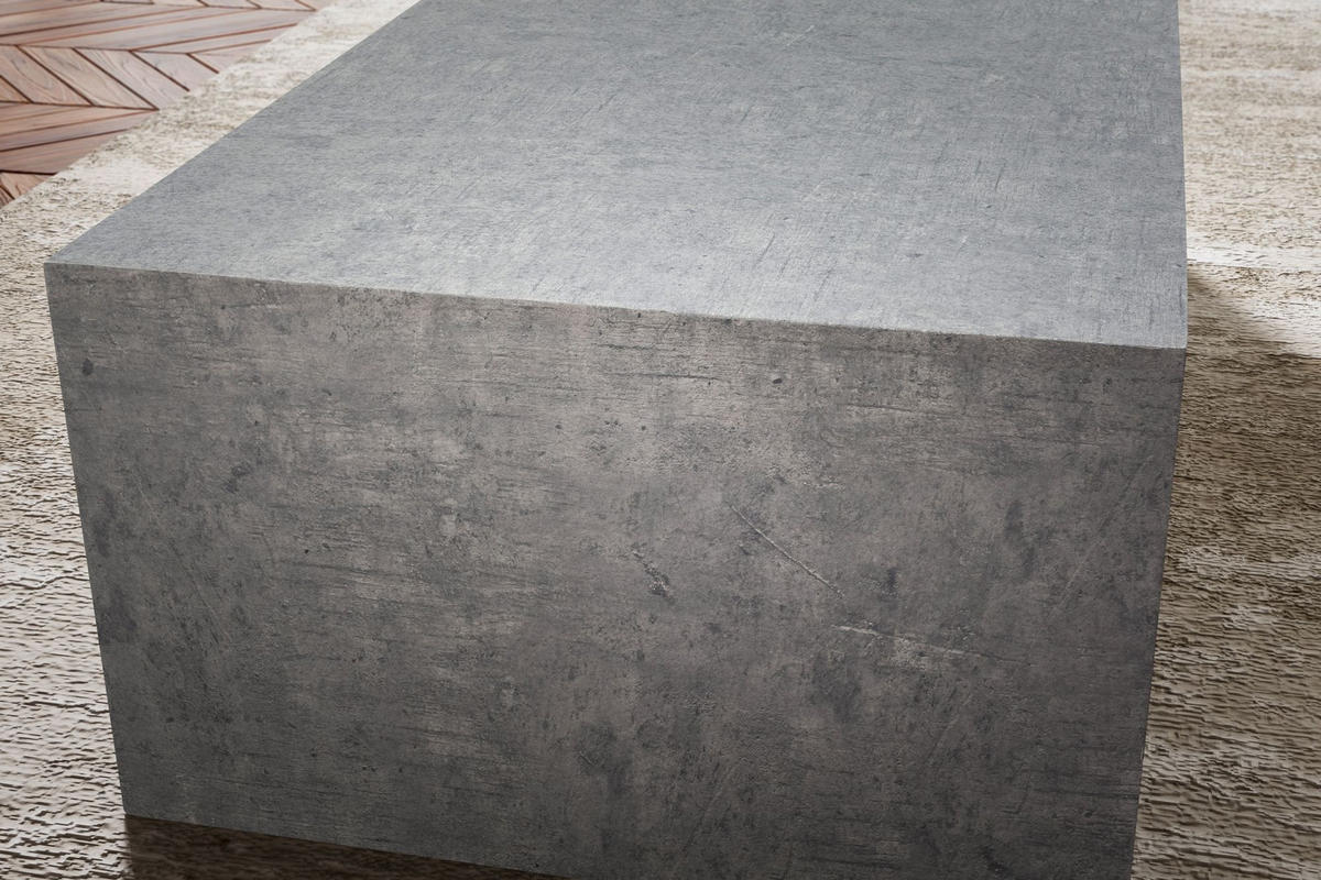 COUCHTISCH Würfelform in Beton-Optik – minimalistisches Design, Grau 100x50x30 cm - Grau, Holzwerkstoff (50/100/30cm) - KADIMA DESIGN