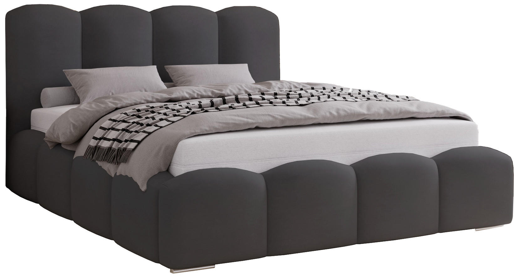 POLSTERBETT 200x200 cm Zenna mit Lattenrost, Bettkasten, Dunkelgrau - Dunkelgrau, Holz/Textil (200/200cm) - Emporius