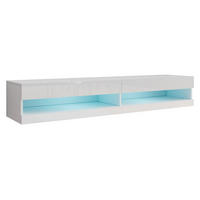TV-LOWBOARD Vigo New 180 mit weißer LED Beleuchtung - Weiß Hochglanz/Weiß, Holzwerkstoff (180/30/40cm) - MIRJAN24