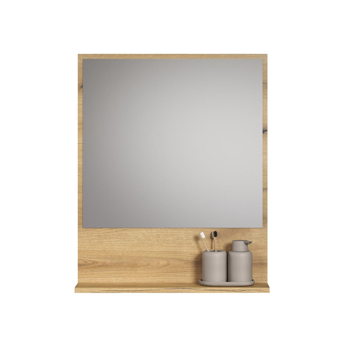 WANDSPIEGEL PureBliss Eiche Dekor - Eichefarben, Holzwerkstoff (60/74/14cm) - Trendteam