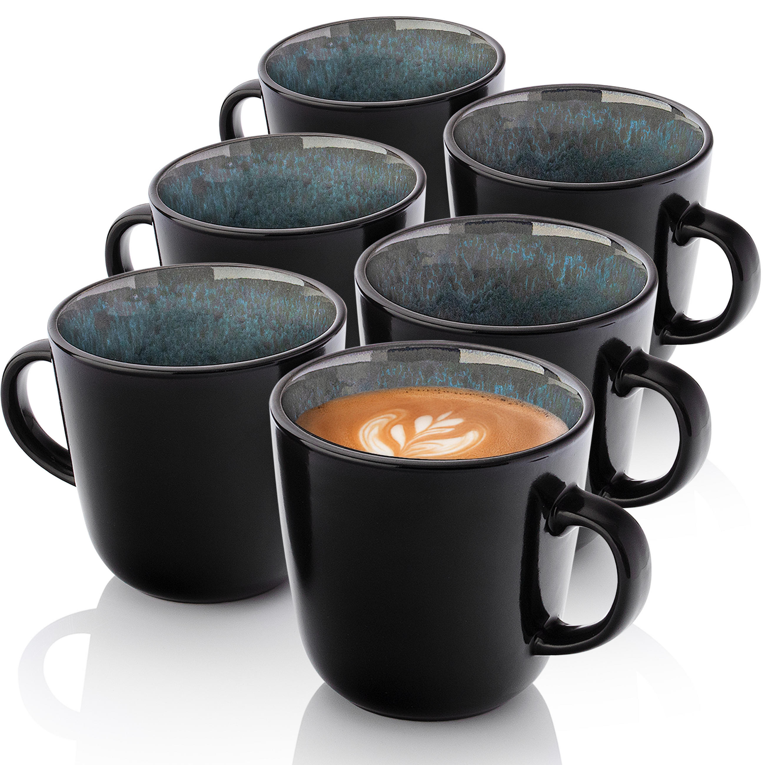 KAFFEEBECHER SET MANILA - 6 teilig aus Steingut - Blau, Stein (0.4L) - Sänger