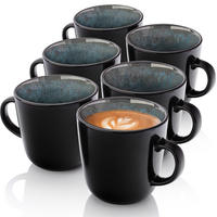KAFFEEBECHER SET MANILA - 6 teilig aus Steingut - Blau, Stein (0.4L) - Sänger