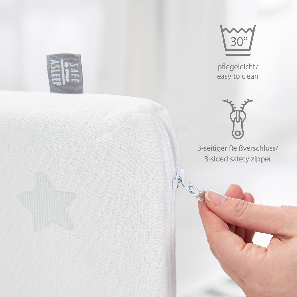 BABYBETTMATRATZE Comfort Air Roll 70 x 140 cm - Weiß, Textil (140/70cm) - Roba