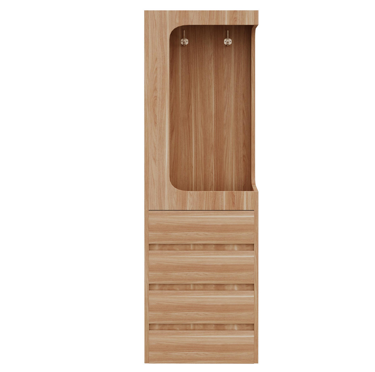 KLEIDERSCHRANK 70/40/170 cm weiß/holzfarben aus Kiefer Sperrholz und MDF mit 4 Schubladen - Nussbaumfarben, Holzwerkstoff (70/170/40cm) - OKWISH