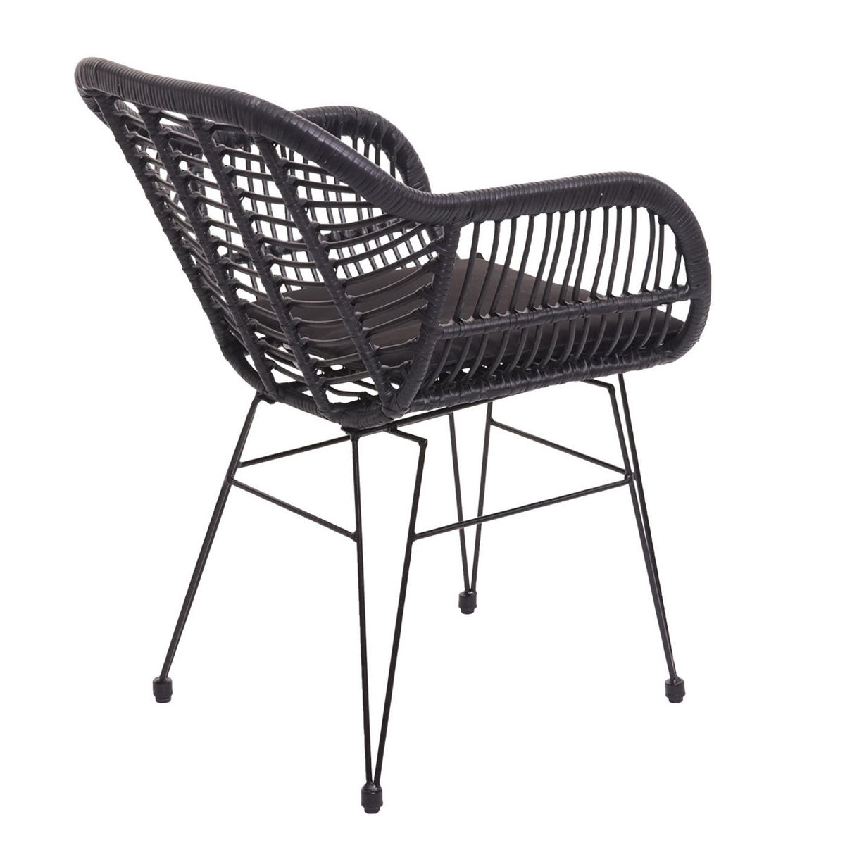 POLY-RATTAN GARNITUR Anthrazit - Anthrazit, Kunststoff - MCW