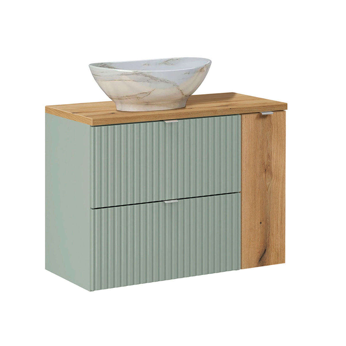 BADMÖBEL 80.4cm Jade 2er-Set Grün - Grün, Holzwerkstoff (80.4/59.5/40cm) - Petits-meubles