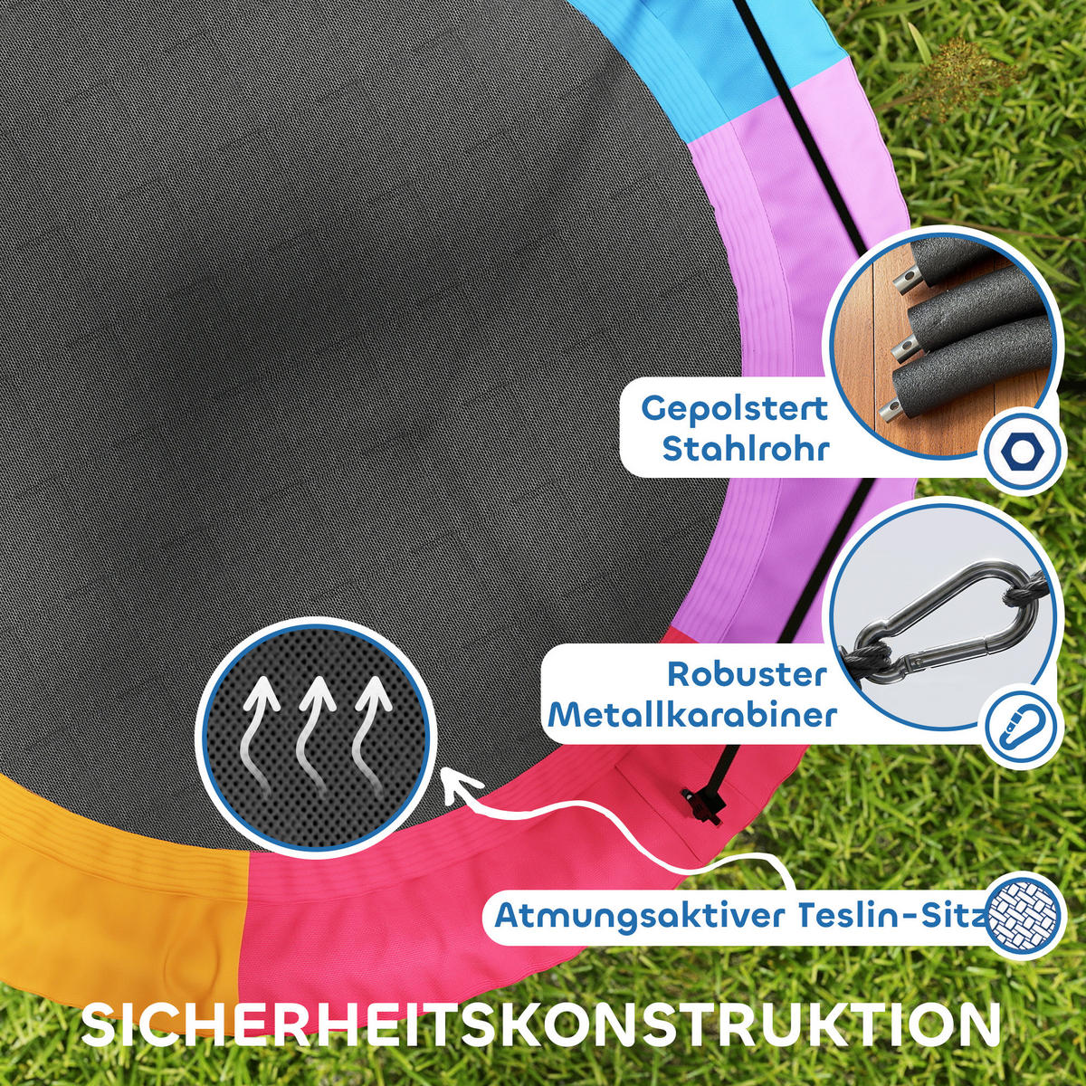 NESTSCHAUKEL Oxford-Gewebe PE Mehrfarbig - Multicolor, Textil (120/120cm) - AIYAPLAY