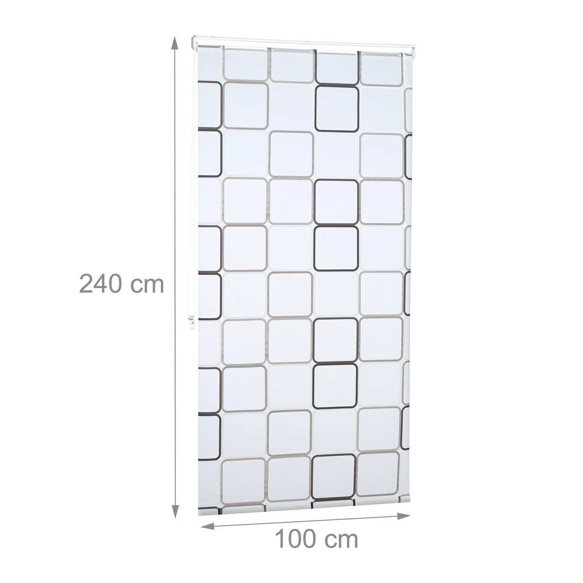 DUSCHROLLO - Weiß, Kunststoff/Metall (100/5cm) - Relaxdays