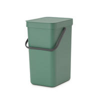 MÜLLEIMER Mit Stay Open Deckel 12 Liter 35 x 20 x 24,9 cm Kunststoff Dunkelgrün - Grün, Kunststoff (20/35/24.9cm) - PROREGAL
