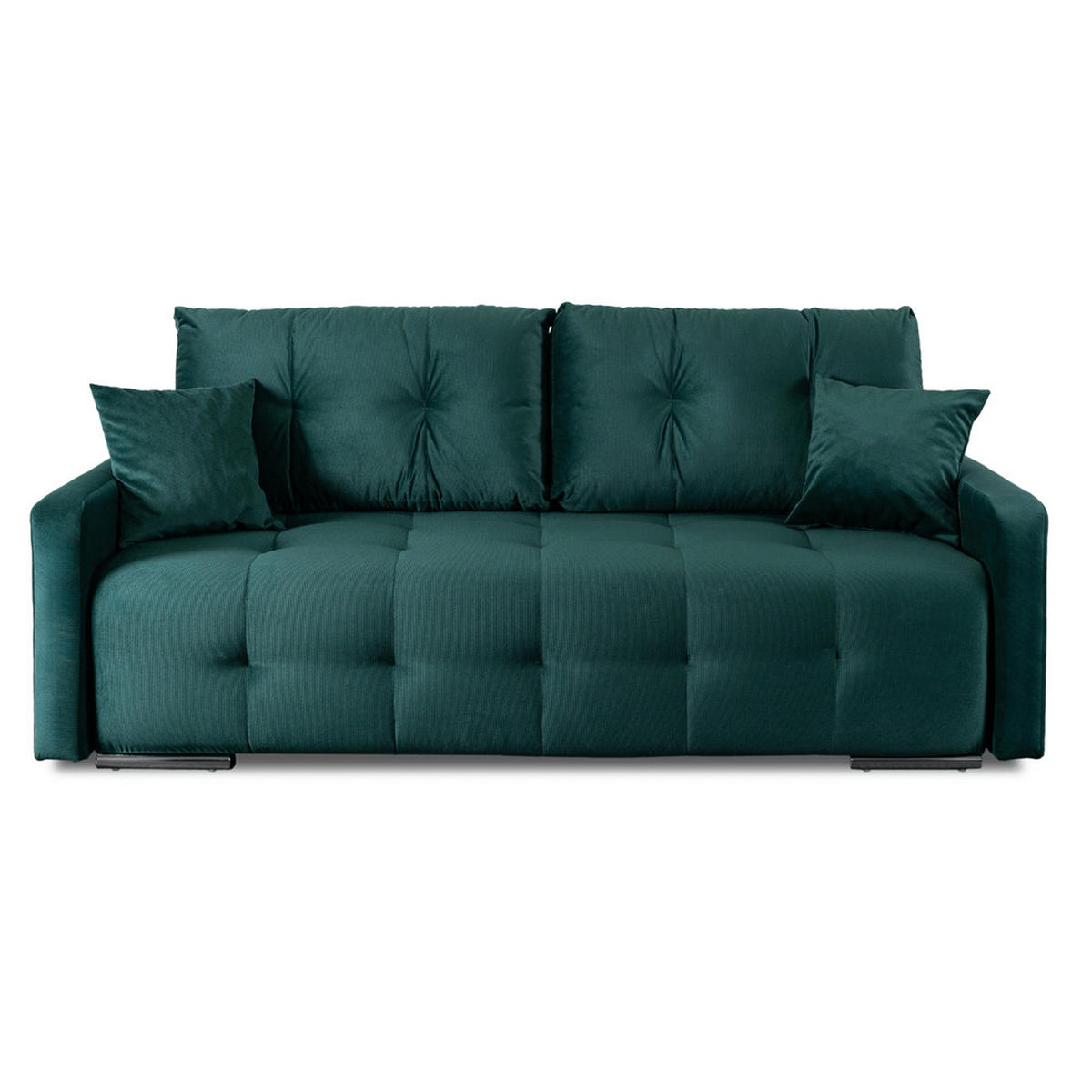 SCHLAFSOFA FAVIO Zweisitzer Grün - Grün, Holz/Textil (212/96/103cm) - makarowski meble