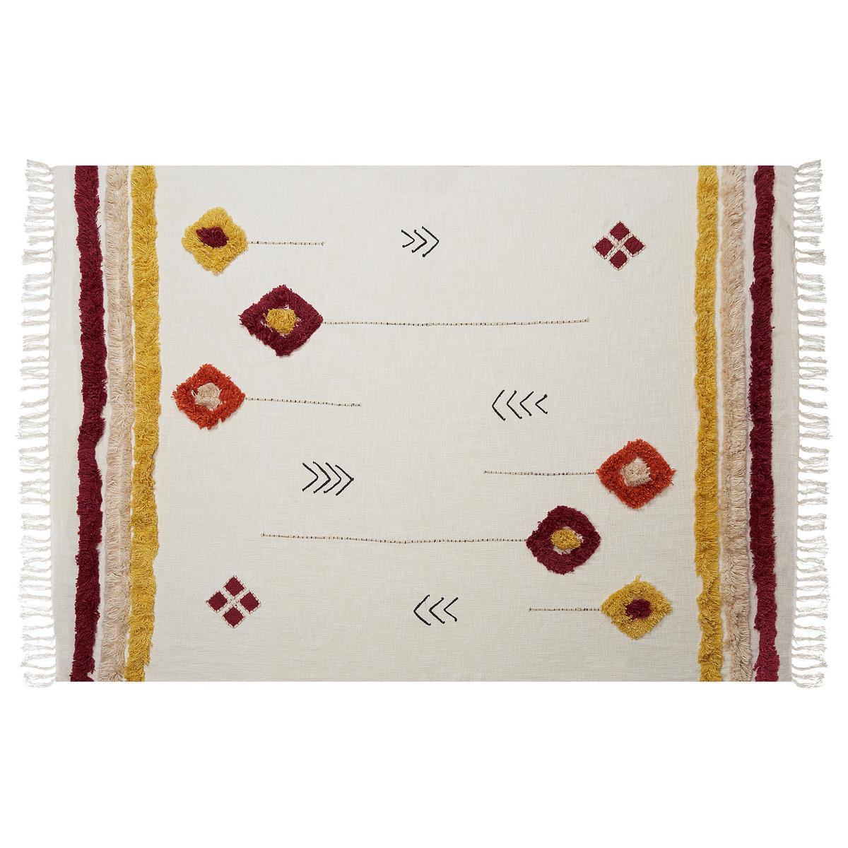 DECKE Bunt Amroha 130/180 cm - Multicolor, Naturmaterialen/Textil (130/180cm) - Beliani