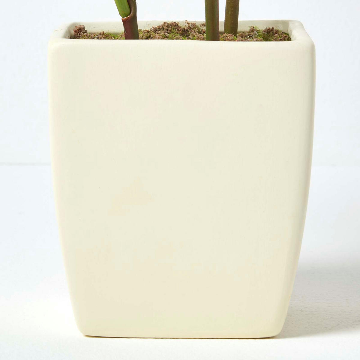 KUNSTBLUME Pfingstrose creme im Deko-Topf, 46 cm - Creme, Kunststoff (46cm) - Homescapes