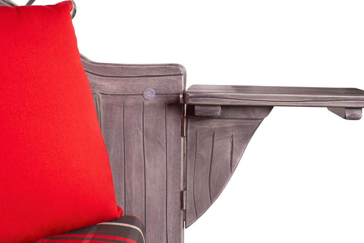 STRANDKORB Düne Koboo Grau Bullaugen - Rot/Braun, Metall (125/170/80cm) - Mr. Deko