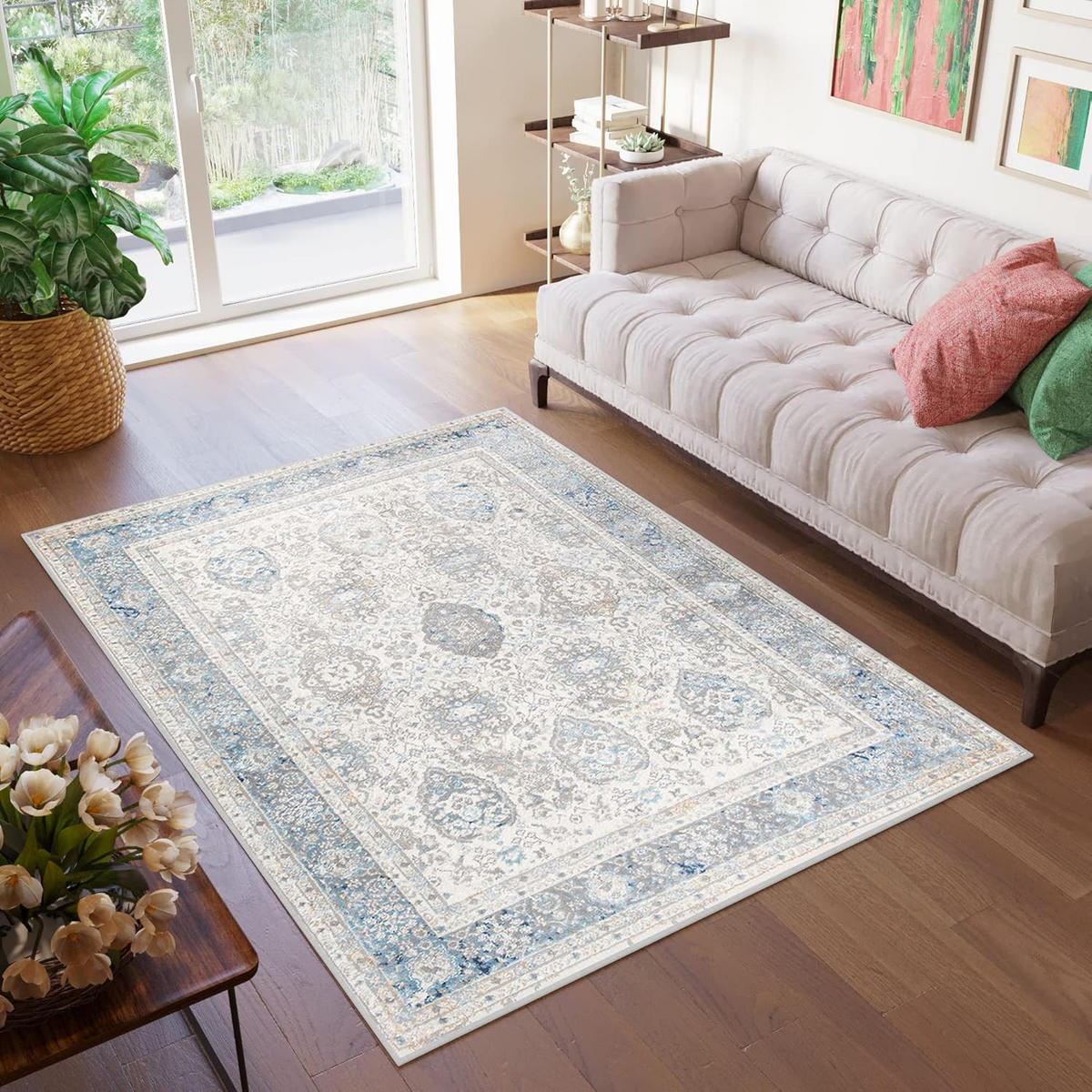 TEPPICH VALLEY Grau Blau 300/400 cm - Blau, Textil (300/400cm) - Tapiso