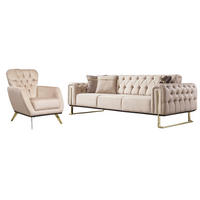 SITZGARNITUR Nova Beige Stellvariante:3+1 - Beige, Holz (230/78/95cm) - Villa Möbel