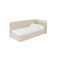 EINZELLBETT Jugendbett mit Bettkasten und Matratze H3/H4, Links - FIKY 90x200 Beige - Creme, Holzwerkstoff/Textil (90/200cm) - ALTDECOR