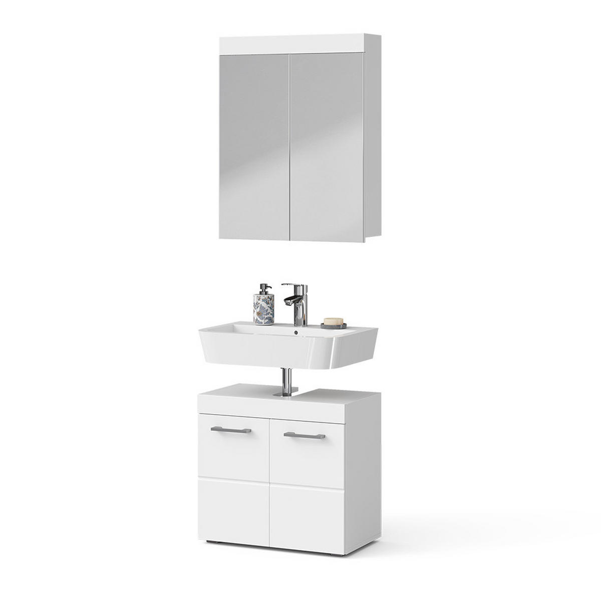 SADA NÁBYTKU DO KOUPELNY Luna Bílá - bílá, kompozitní dřevo (60/56/34cm) - Vicco