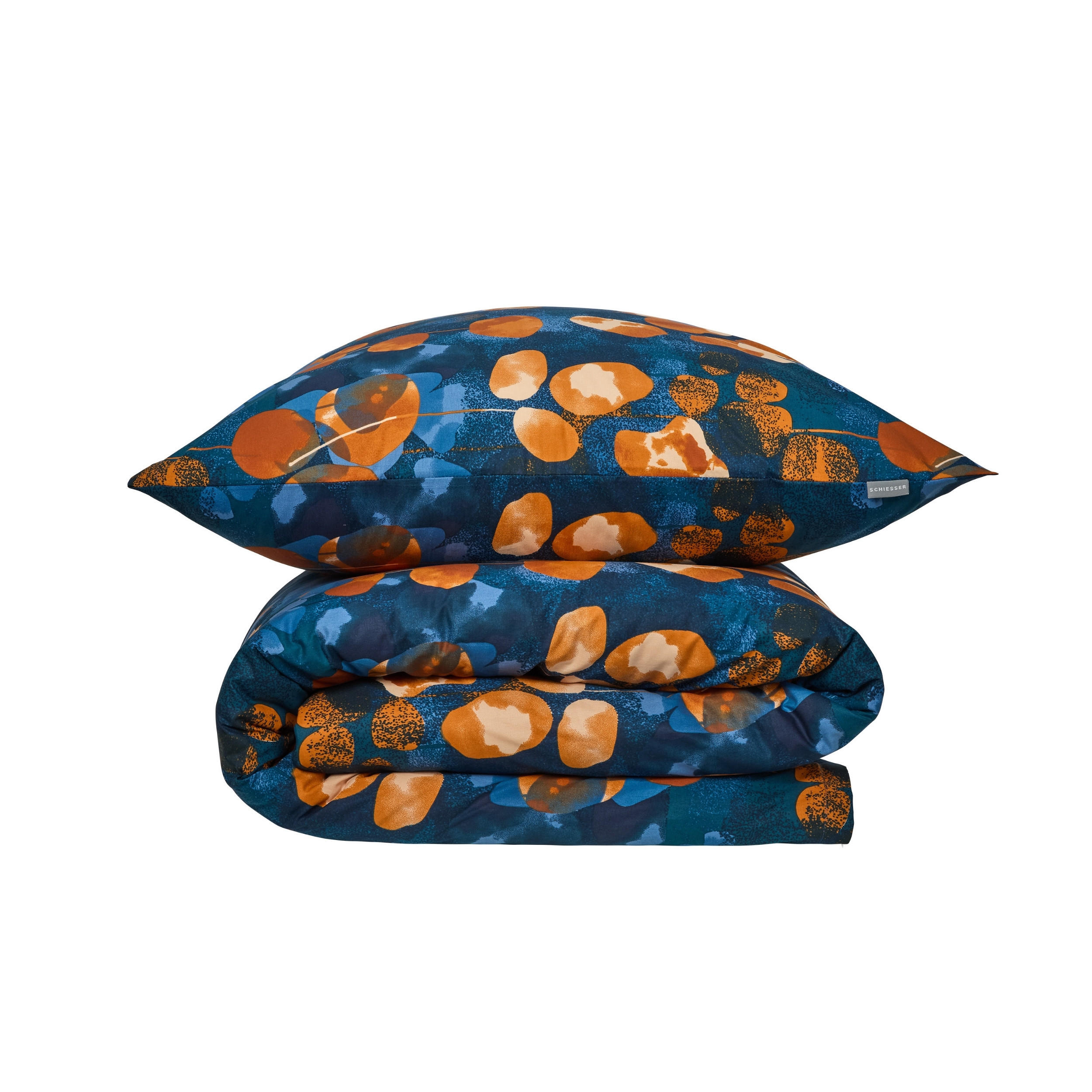 BETTWÄSCHESET Maxima - Renforcé - 2-teilig - 135 x 200 cm - Blau-Rost - Rostfarben, Textil (135/200cm) - SCHIESSER