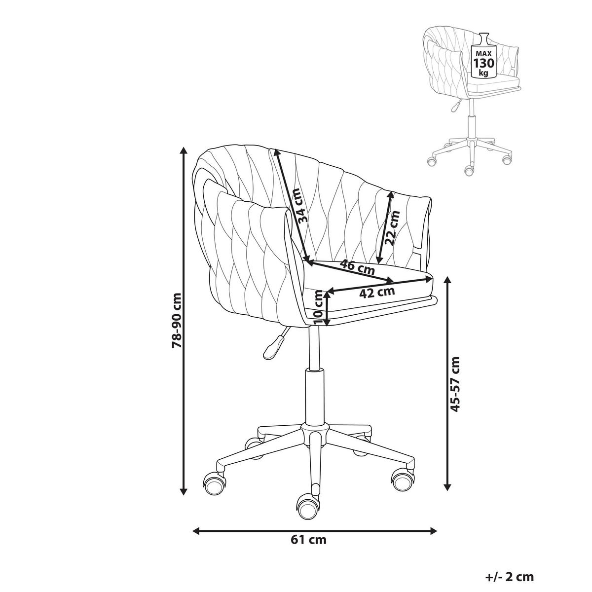 BÜROSTUHL Rosa Milan - Pink, Textil (61/78/58cm) - Beliani