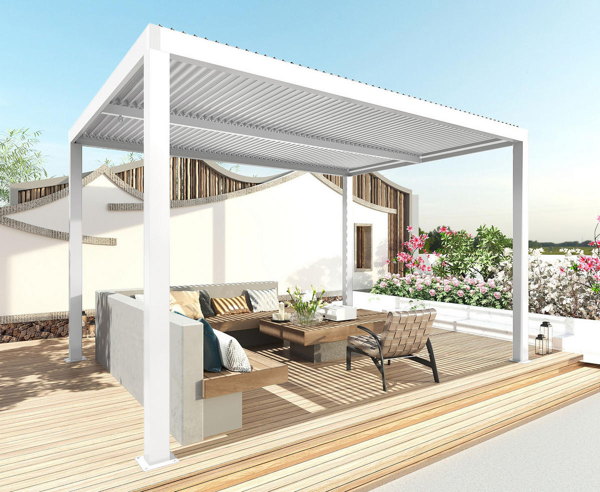 PERGOLA Weiß - Weiß, Metall (300/220/300cm) - MCW