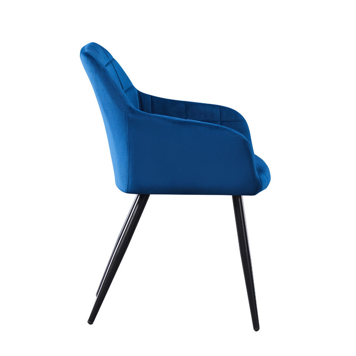 ESSZIMMERSTUHL Samt 2-teilig Blau - Blau, Metall (55/82/59cm) - Life Interiors