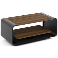 COUCHTISCH Sora in Tobacco Franklin Walnuss mit abgerundetem schwarzem Metallgestell 100/50/41 cm - Walnussfarben/Schwarz, Holzwerkstoff (50/100/41cm) - WFL GROUP